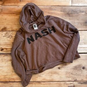 NASH Cropped Hoodie Size Medium, Oversized. Burgundy Colored. Lightweight by LE